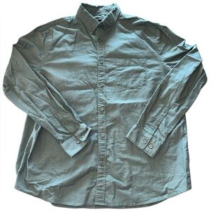 Express Men's Light Green Casual Button-Down Shirt L